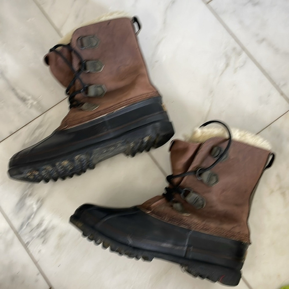 Sorel BigHorn leather, rubber, and fleece duck boots size 11 men's - Picture 5 of 13